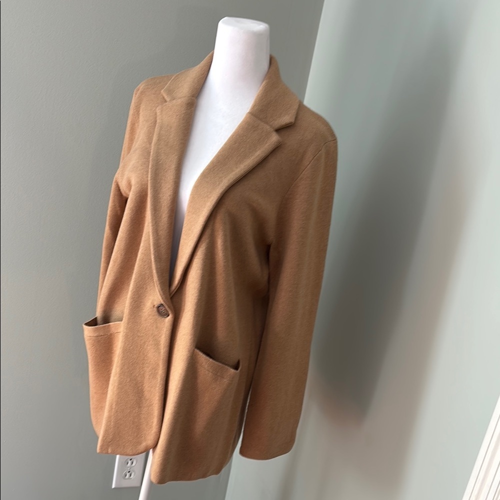 Camel Knit J. Crew Women's Blazer
